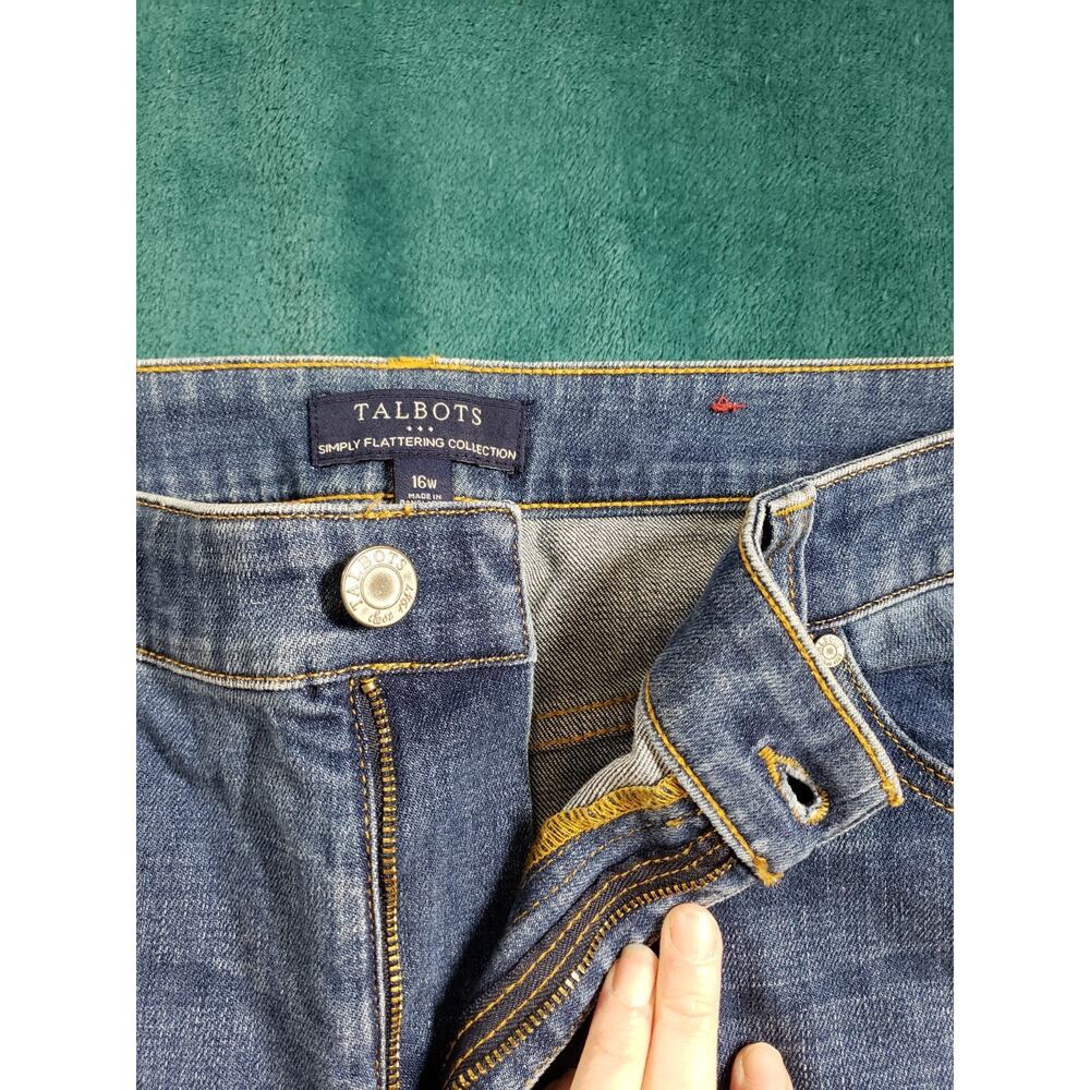 Talbots Jeans Size 16 W Womens Blue Stretch Pants Denim Mid Rise Boyfriend - Picture 5 of 12